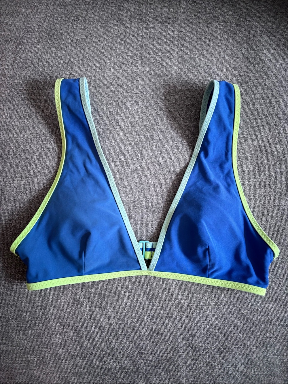 Aerie blue and green triangle bikini top
